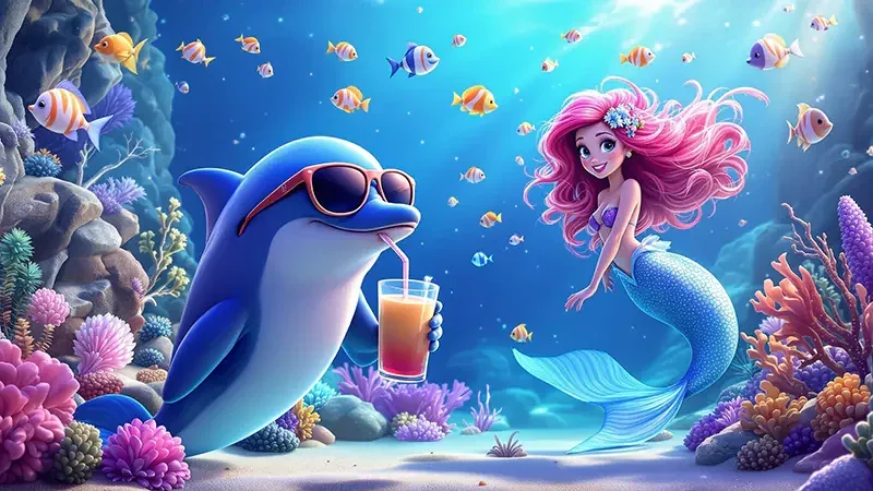 Ilustrasi permainan tembak ikan di lobi permainan STARTOGEL